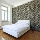 Bronze and Black Abstract Texture Removable Wallpaper 0625| Walls By Me