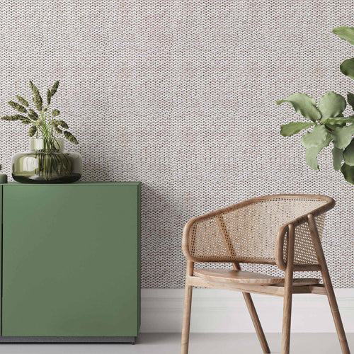 Beige Knit Peel and Stick textured removable wallpaper