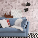 Grey Travel Themed Removable Wallpaper 8500| Walls By Me