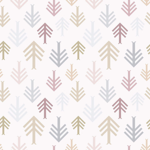 Pink and Grey Boho Style Themed Removable Wallpaper 7708 | Walls By Me