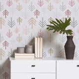 Pink and Grey Boho Style Themed Removable Wallpaper 7708 | Walls By Me