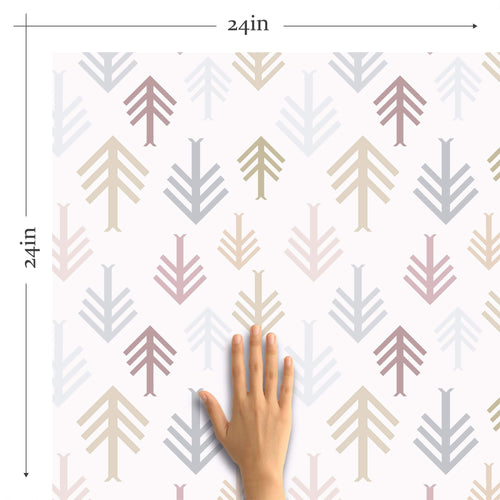 Pink and Grey Boho Style Themed Removable Wallpaper 7708 | Walls By Me