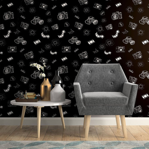 Black and White Vintage Themed Removable Wallpaper 7140| Walls By Me