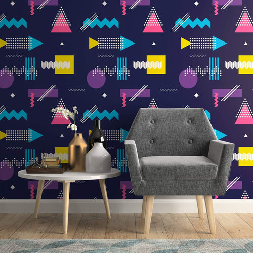 Pink and Yellow Geometric Themed Removable Wallpaper 1062| Walls By Me