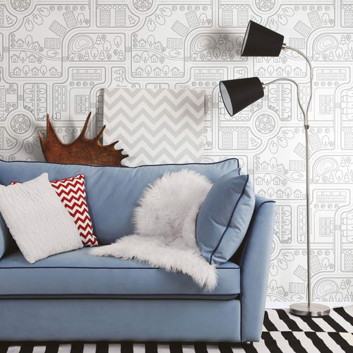 Black City Themed Removable Wallpaper 4140| Walls By Me