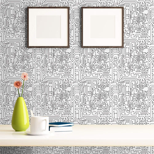 White Pattern Themed Removable Wallpaper 9607| Walls By Me