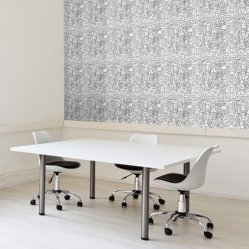 White Pattern Themed Removable Wallpaper 9607| Walls By Me