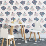 Pink and Purple Seashell Themed Removable Wallpaper 1662 | Walls By Me