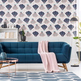 Pink and Purple Seashell Themed Removable Wallpaper 1662 | Walls By Me