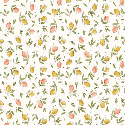 Pink and Yellow LemonThemed Peel and Stick Removable Wallpaper