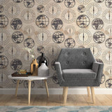 Grey and Beige Themed Peel and Stick Removable Wallpaper