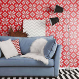Red and White Geometric Themed Removable Wallpaper 7961| Walls By Me