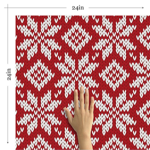 Red and White Geometric Themed Removable Wallpaper 7961| Walls By Me