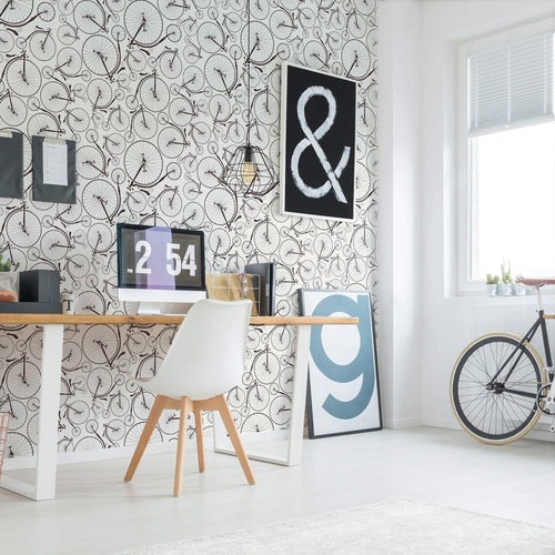 Black and White Geometric Themed Removable Wallpaper 8069| Walls By Me