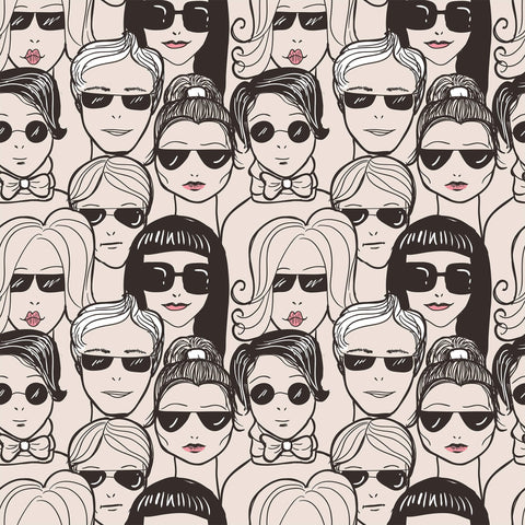 White and Black People Themed Peel and Stick Removable Wallpaper