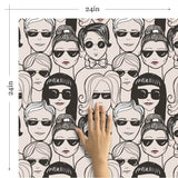 White and Black People Themed Peel and Stick Removable Wallpaper