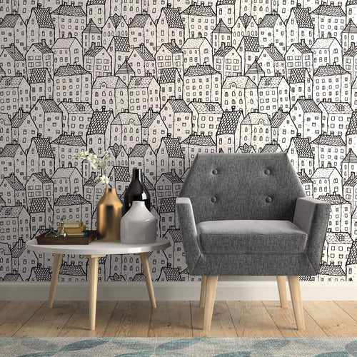 White City Themed Peel and Stick Removable Wallpaper