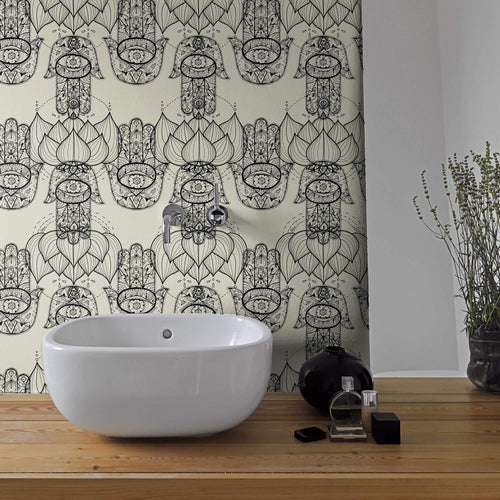 Tan Geometric Themed Removable Wallpaper 1183| Walls By Me