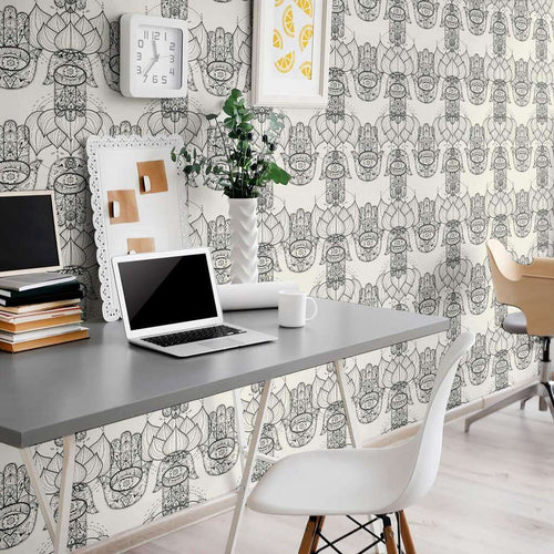 Tan Geometric Themed Removable Wallpaper 1183| Walls By Me