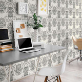 Tan Geometric Themed Removable Wallpaper 1183| Walls By Me