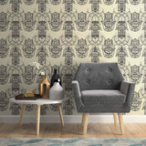 Tan Geometric Themed Removable Wallpaper 1183| Walls By Me