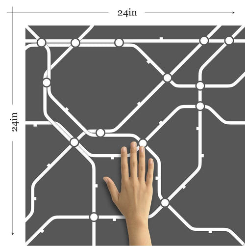 White and Charcoal Grid Themed Removable Wallpaper 2663| Walls By Me