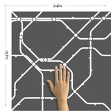 White and Charcoal Grid Themed Removable Wallpaper 2663| Walls By Me