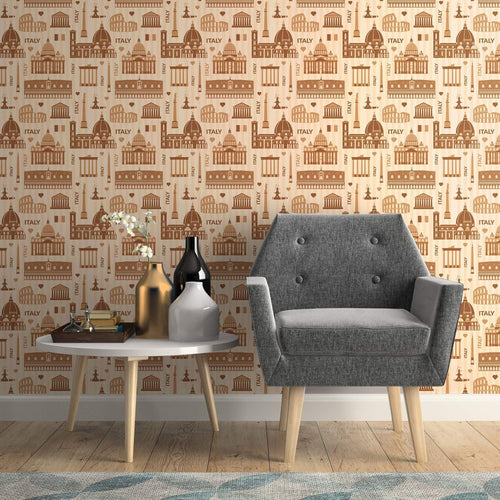 Brown Travel Themed Removable Wallpaper 3473| Walls By Me