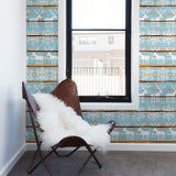 Teal and White Faux Themed Removable Wallpaper 6233| Walls By Me