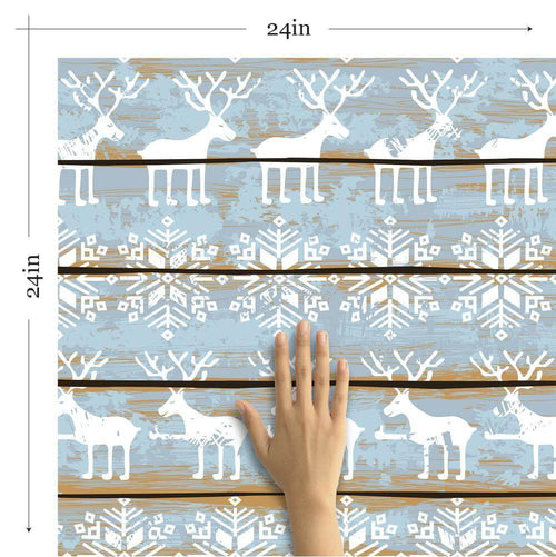 Teal and White Faux Themed Removable Wallpaper 6233| Walls By Me