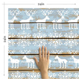 Teal and White Faux Themed Removable Wallpaper 6233| Walls By Me