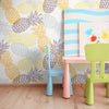 Yellow and White Tropical Themed Peel and Stick Removable Wallpaper