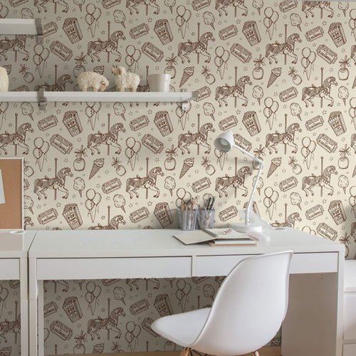Tan Animal Themed Removable Wallpaper 9501| Walls By Me