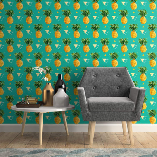 Blue Geometric Themed Removable Wallpaper 9787| Walls By Me