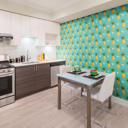 Blue Geometric Themed Removable Wallpaper 9787| Walls By Me