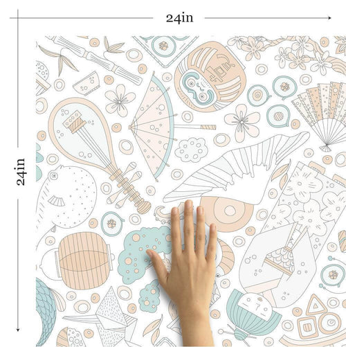 White Asian Themed Removable Wallpaper 5651| Walls By Me