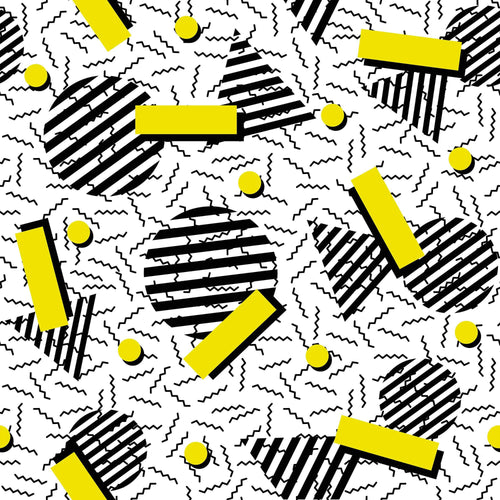 Black and Yellow Geometric Themed Removable Wallpaper 4585| Walls By Me
