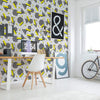 Black and Yellow Geometric Themed Removable Wallpaper 4585| Walls By Me