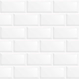 White Brick Tile Adhesive Peel and Stick Removable Wallpaper