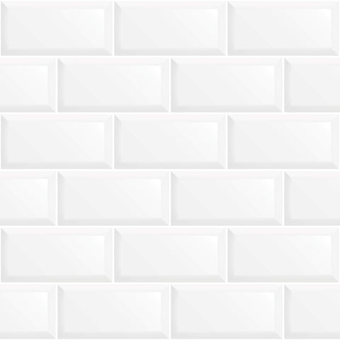 White Brick Tile Adhesive Peel and Stick Removable Wallpaper