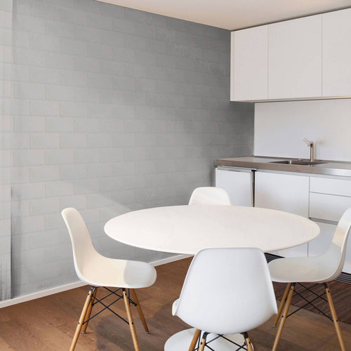Grey Brick Tile Adhesive Removable Wallpaper 620B| Walls By Me
