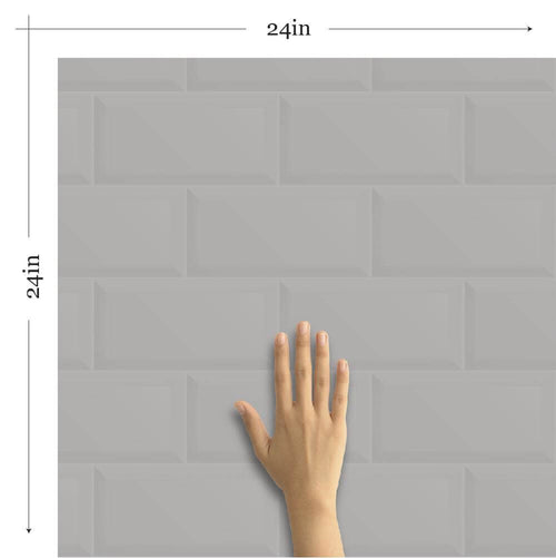 Grey Brick Tile Adhesive Removable Wallpaper 620B| Walls By Me