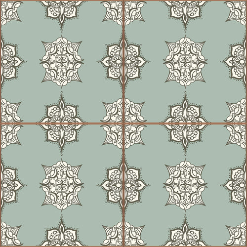 Grey and White Damask Tile Adhesive Removable Wallpaper 030c| Walls By Me