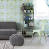 Turquois Damask Tile Adhesive Removable Wallpaper 30d| Walls By Me