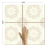 Champagne Medallion Tile Adhesive Removable Wallpaper 030e| Walls By Me