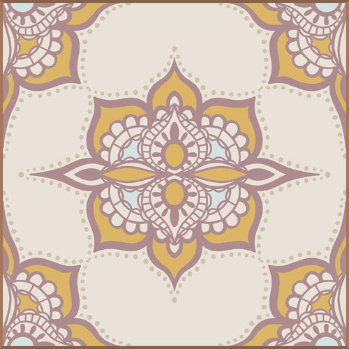 Lavender Damask Tile Adhesive Peel and Stick Removable Wallpaper