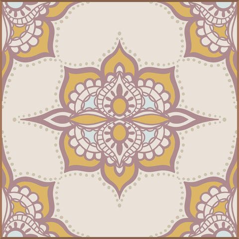 Lavender Damask Tile Adhesive Peel and Stick Removable Wallpaper