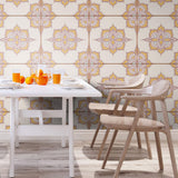Lavender Damask Tile Adhesive Peel and Stick Removable Wallpaper
