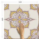 Lavender Damask Tile Adhesive Peel and Stick Removable Wallpaper