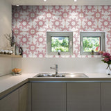 Merlot Bohemian Tile Adhesive Removable Wallpaper 030h| Walls By Me